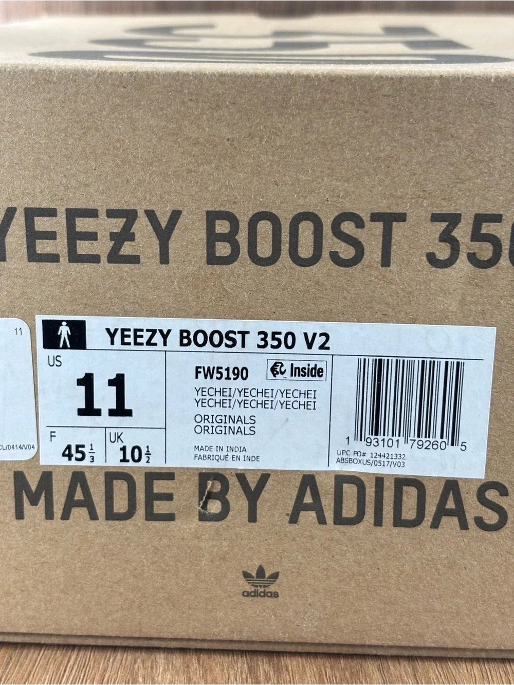 Adidas Yeezy Boost 350 V2 Yecheil FW5190 Size 11 New In Box Authentic